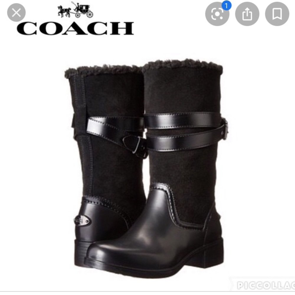 COPY - COPY - COPY - NWOB Coach Zena Snow Moto Rubber/Shearling Boot 7